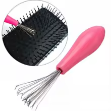 Metal comb for cleaning hairbrush