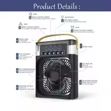 New 3 in 1 Air Conditioner Fan Household Mini Air Cooler LED Night Light Portable Humidifier Fan Air Adjustment Home Office Fan