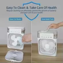 New 3 in 1 Air Conditioner Fan Household Mini Air Cooler LED Night Light Portable Humidifier Fan Air Adjustment Home Office Fan