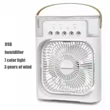 New 3 in 1 Air Conditioner Fan Household Mini Air Cooler LED Night Light Portable Humidifier Fan Air Adjustment Home Office Fan