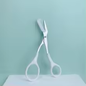 Eyebrow trimming scissors with built-in comb