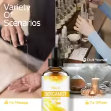 Bergamot Oil, Premium Essential Oil for Hair Care, Home Diffusers, Skin, Spas, Massages and Humidifiers